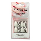 Uñas Press On Almendradas Mariposa Blanca Perla 2