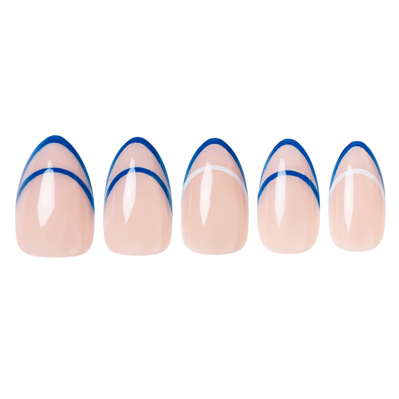 Uñas Press On Almendradas Elegancia Navy