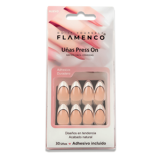 Uñas Press On Almendradas Black & White Clásicas 2