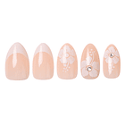 Uñas Press On Almendradas Melocotón Floral 1