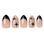 Uñas Press On Almendradas Galaxy Black 1