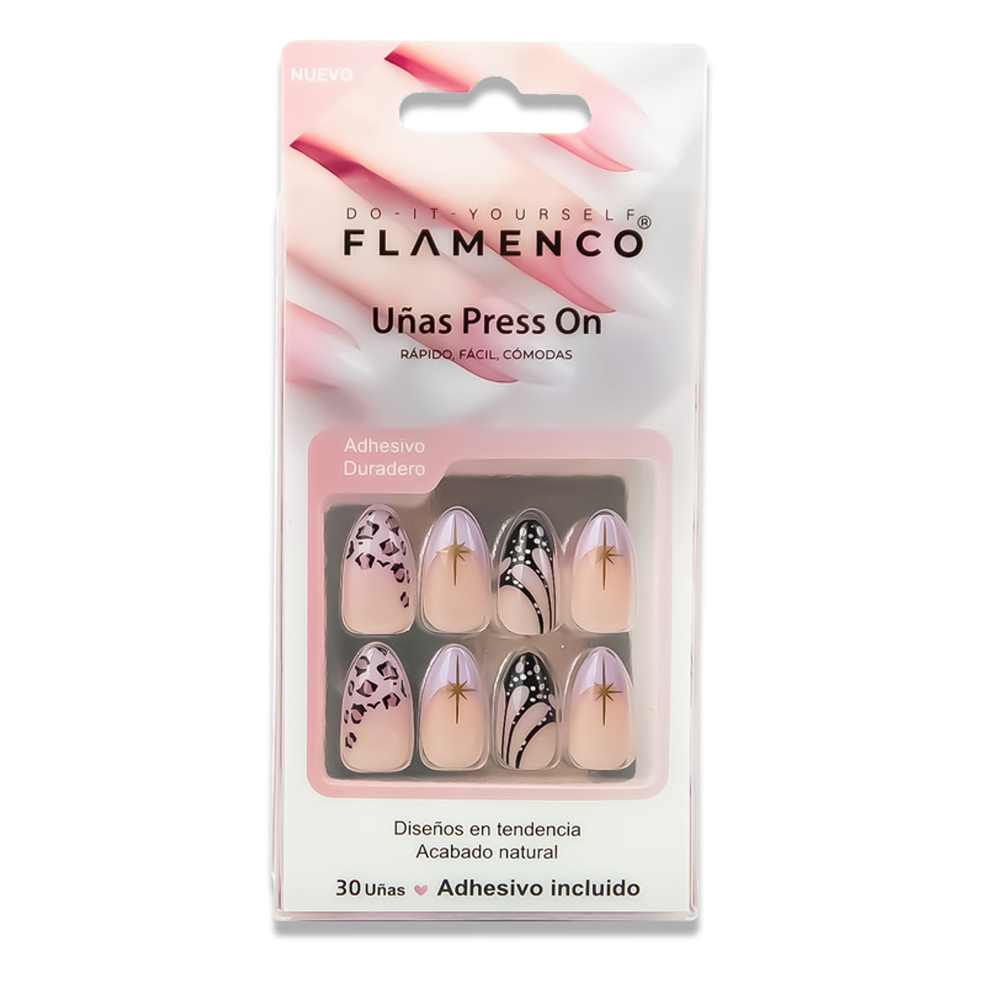 Uñas Press On Almendradas Wild Pastel Abstracto