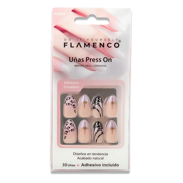 Uñas Press On Almendradas Wild Pastel Abstracto 2