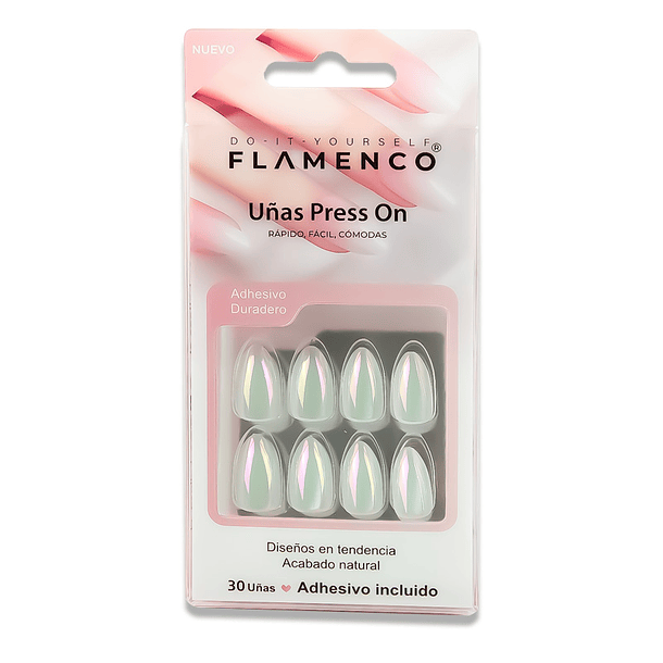 Uñas Press On Almendradas Efecto Aurora Boreal 2