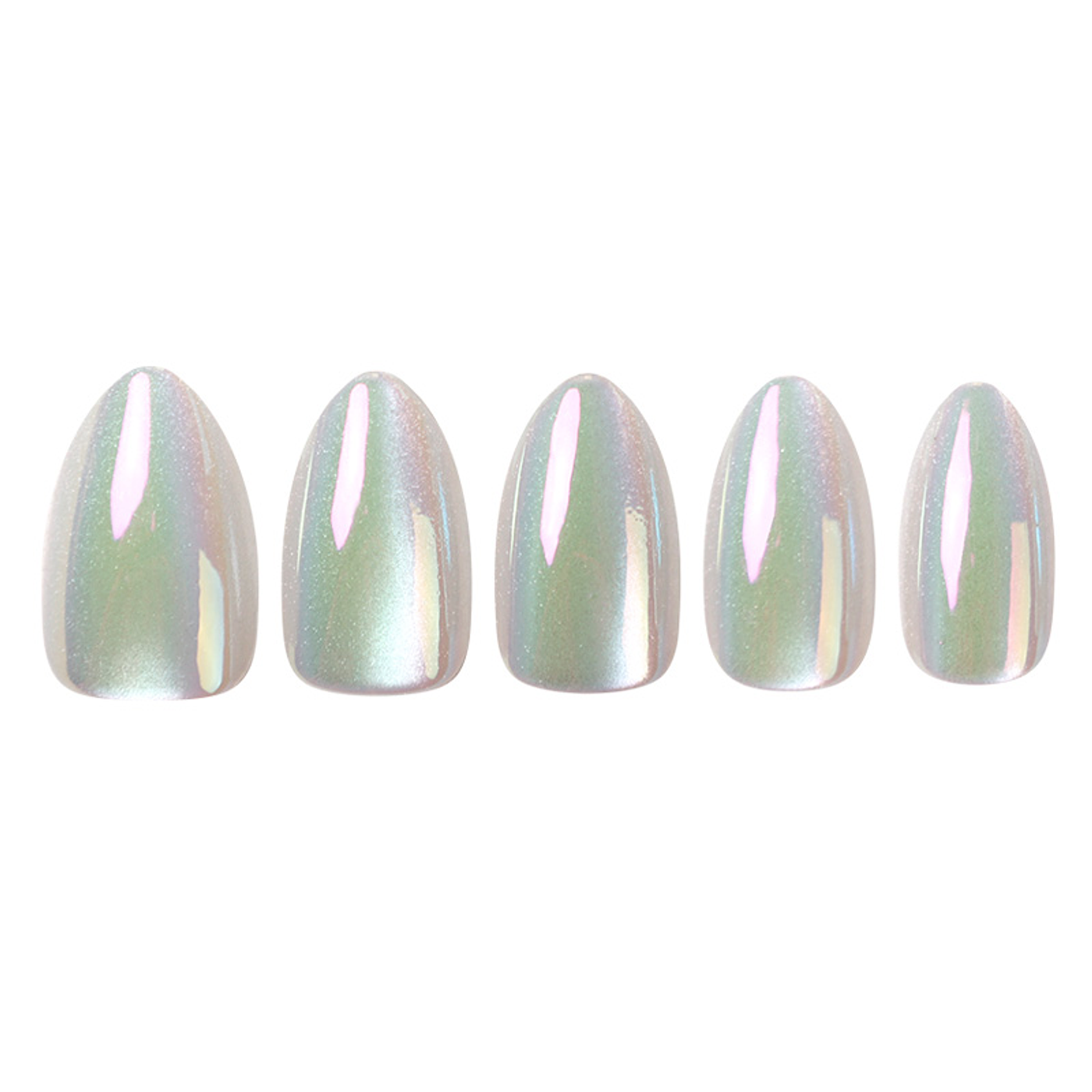 Uñas Press On Almendradas Efecto Aurora Boreal