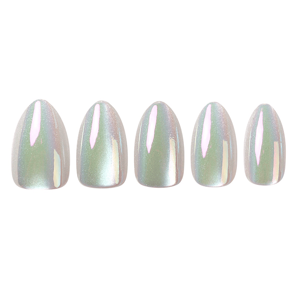 Uñas Press On Almendradas Efecto Aurora Boreal 1