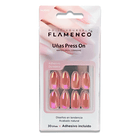 Uñas Press On Almendradas Rosa Holográfico 2