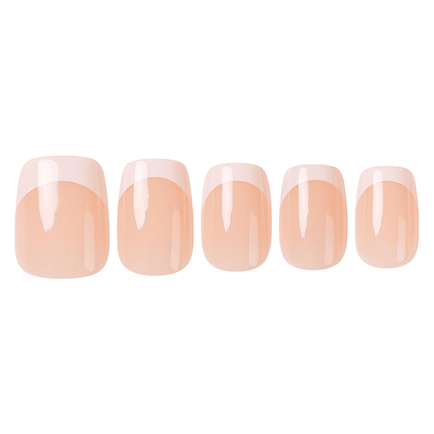 Uñas Press On Cuadradas French Clásica Nude 1