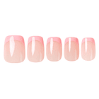 Uñas Press On Cuadradas Degradadas Rosa Pastel 1