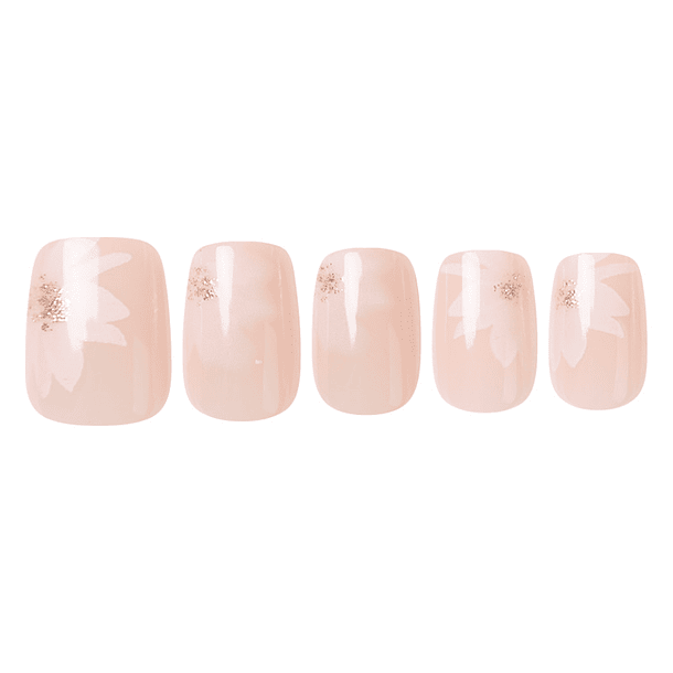 Uñas Press On Cuadradas Flores Delicadas 1