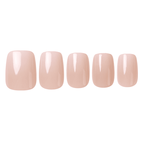 Uñas Press On Cuadradas Nude Elegante 1