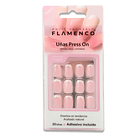 Uñas Press On Cuadradas French Clásica Rosa 2