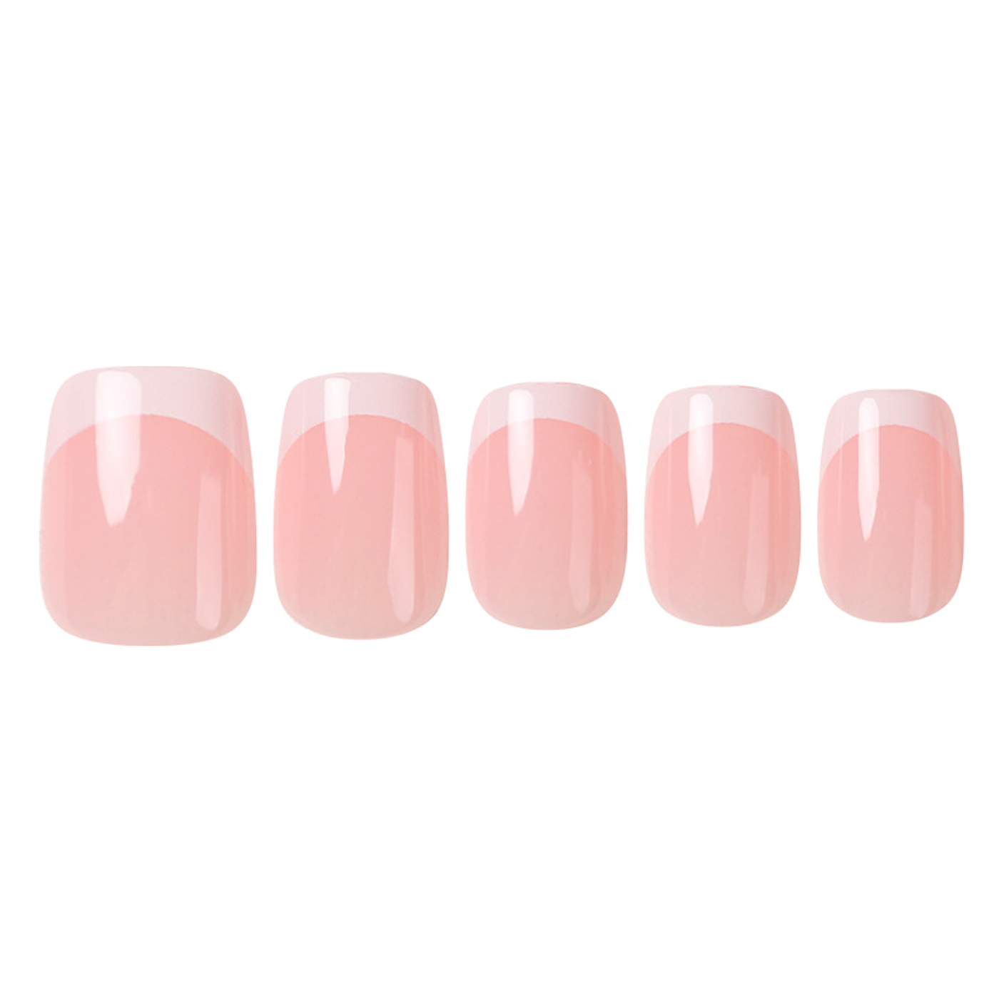 Uñas Press On Cuadradas French Clásica Rosa