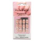 Uñas Press On Cuadradas Flores French 2