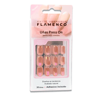 Uñas Press On Cuadradas Melocotón Cromo 2