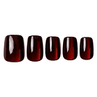 Uñas Press On Cuadradas Negro Vino Intenso 1