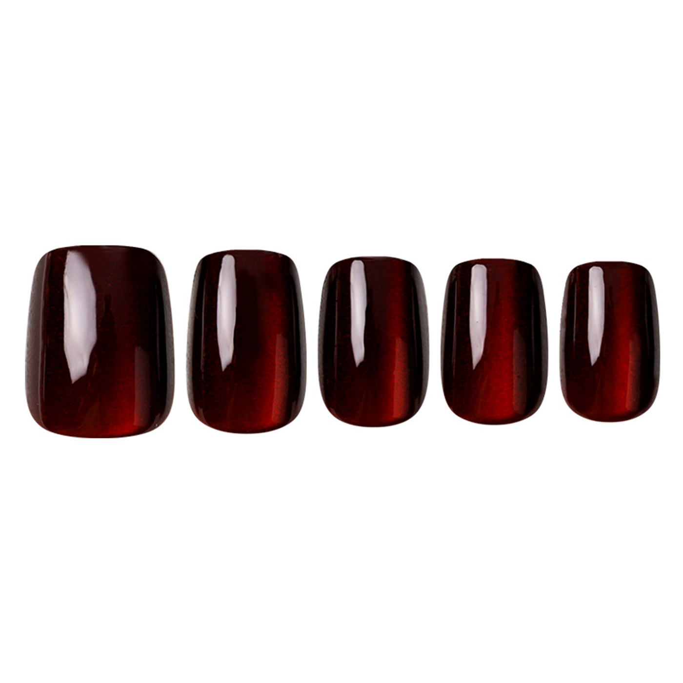 Uñas Press On Cuadradas Negro Vino Intenso