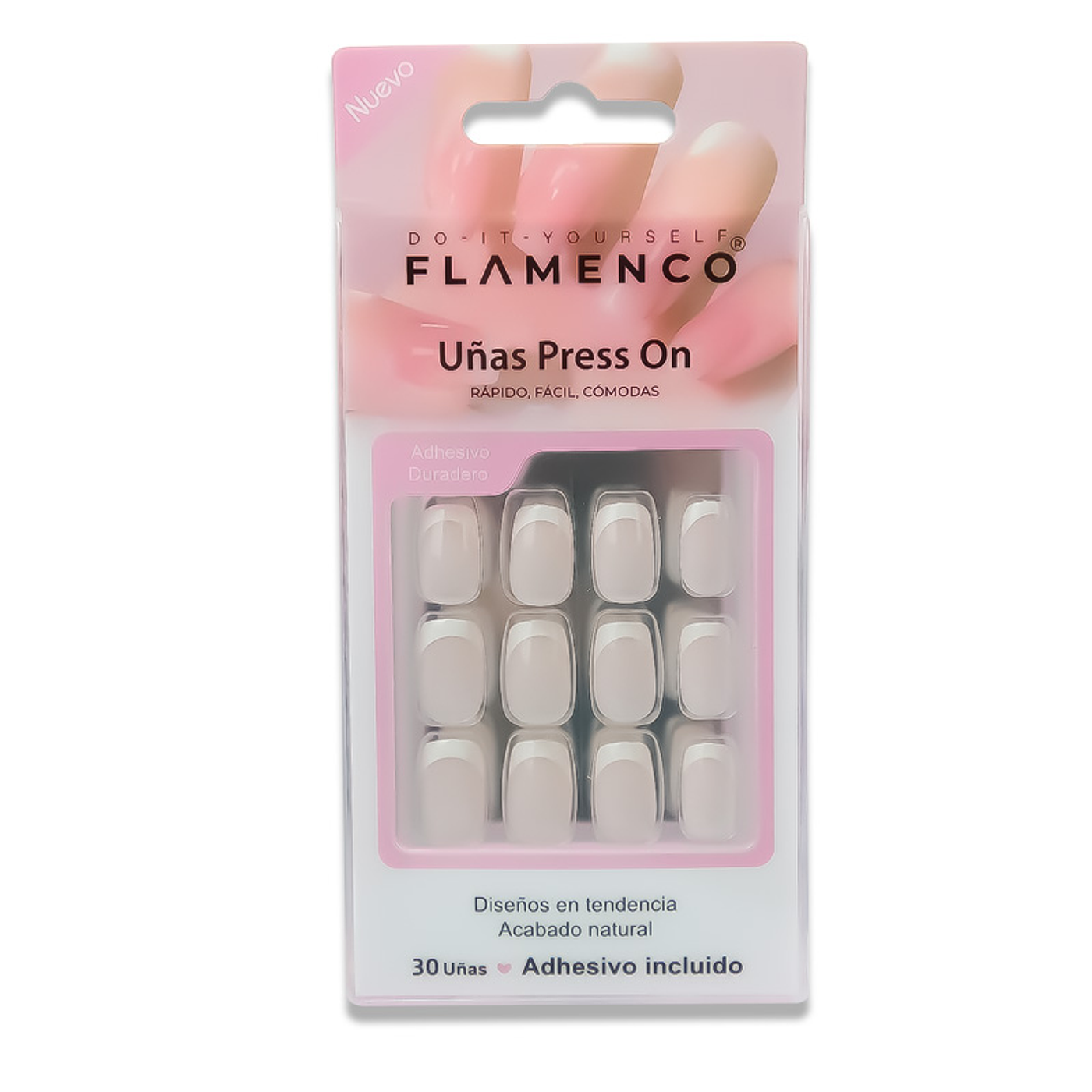 Uñas Press On Cuadradas Invierno French