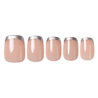 Uñas Press On Cuadradas Gray French Nude 1