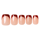 Uñas Press On Cuadradas French Vino Clásico 1