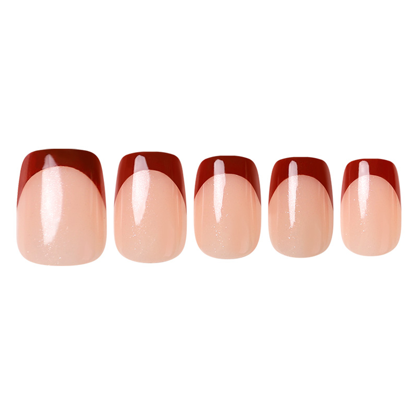 Uñas Press On Cuadradas French Vino Clásico