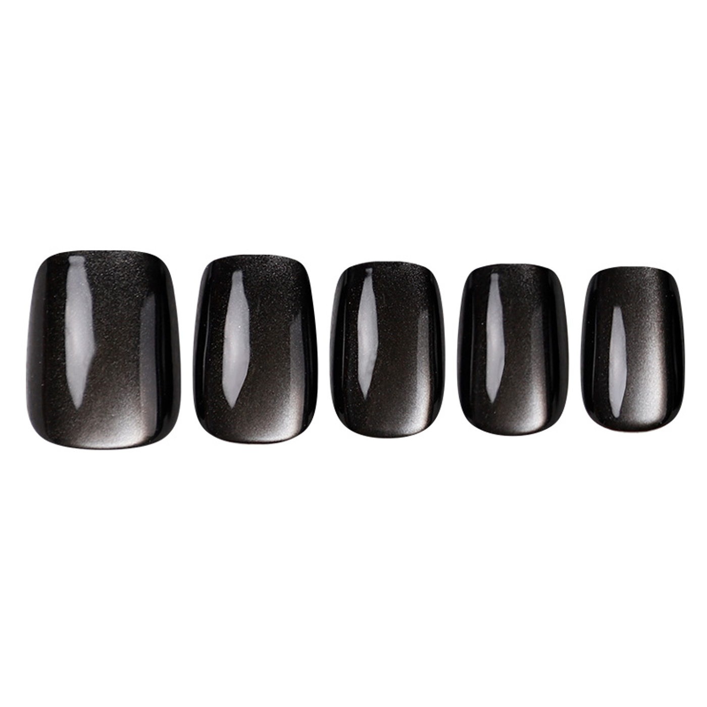 Uñas Press On Cuadradas Negro Ébano