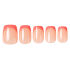 Uñas Press On Cuadradas French Coral Pop 1