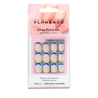 Uñas Press On Cuadradas French Azul Cobalto 2