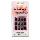 Uñas Press On Cuadradas Cat Eye Borgoña 2