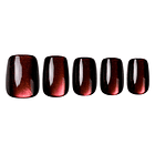 Uñas Press On Cuadradas Cat Eye Borgoña 1