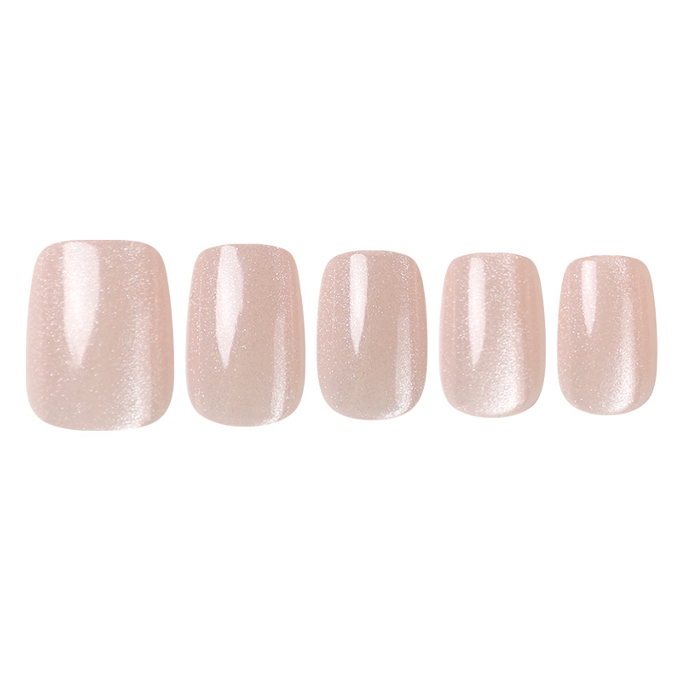Uñas Press On Cuadradas Nude Micro-Shine