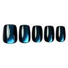 Uñas Press On Cuadradas Cat Eye Deep Blue 1