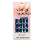 Uñas Press On Cuadradas Cat Eye Deep Blue 2