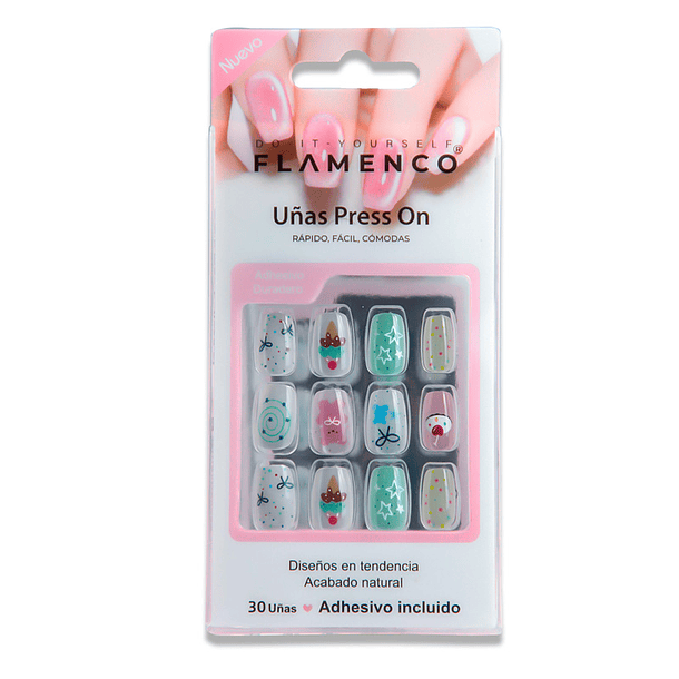 Uñas Press On Cuadradas Kawaii Sweet 2