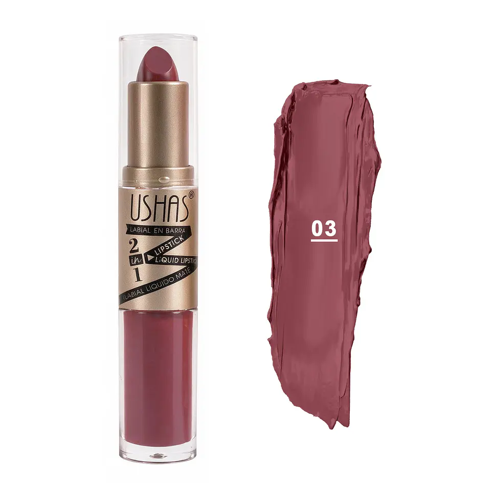 Labial Dúo 2 en 1 Barra y Líquido Mate 5