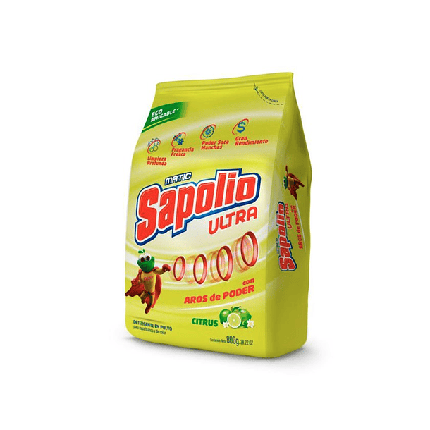 DETERGENTE EN POLVO SAPOLIO CITRUS 800 GRS