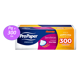 SERVILLETAS TIPO COCTEL PRO PAPER 300 UNIDADES 
