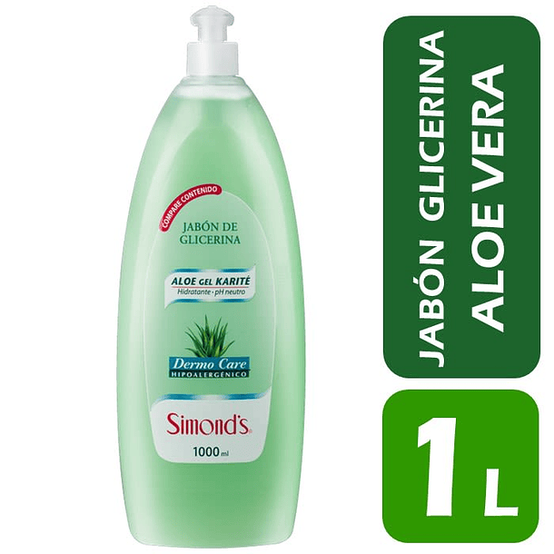 JABON LIQUIDO DE GLICERINA SIMONDS ALOE VERA 1000 ML