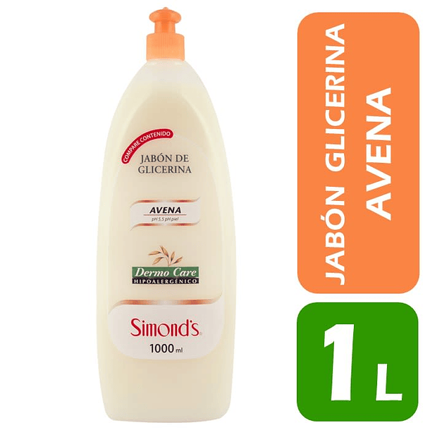 JABON LIQUIDO DE GLICERINA SIMONDS AVENA 1000 ML 