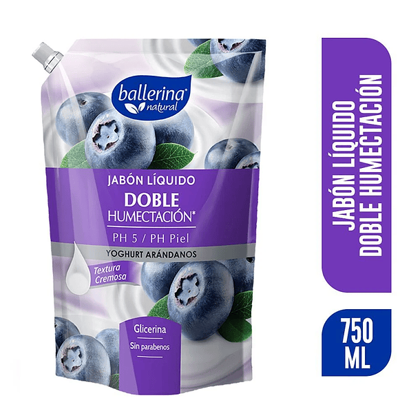 DOYPACK JABON LIQUIDO BALLERINA YOGHURT ARANDANOS 750 ML 