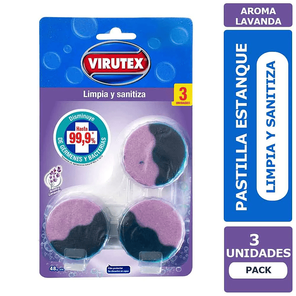 PASTILLA DE ESTANQUE VIRUTEX 3 UNIDADES 