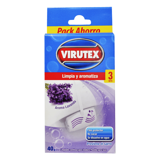 LIMPIADOR INODORO DE CANASTO VIRUTEX 3 UNIDADES 