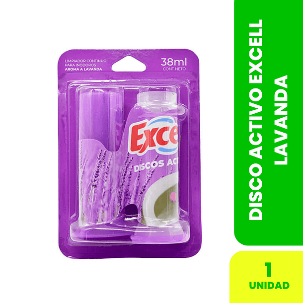 DISCOS GEL PARA INODORO EXCELL LAVANDA APLICADOR + REPUESTO 