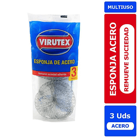PACK X 3 UNID ESPOJA DE ACERO VIRUTEX 