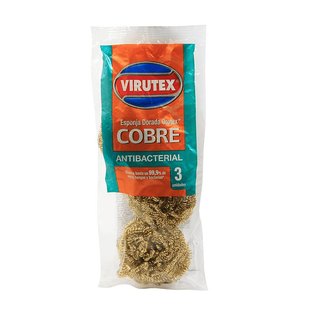 ESPONJA DORADA OROTEX COBRE VIRUTEX 3 UNIDADES 