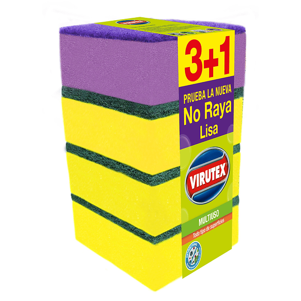 ESPONJA MULTIUSO LISA VIRUTEX 3+1 