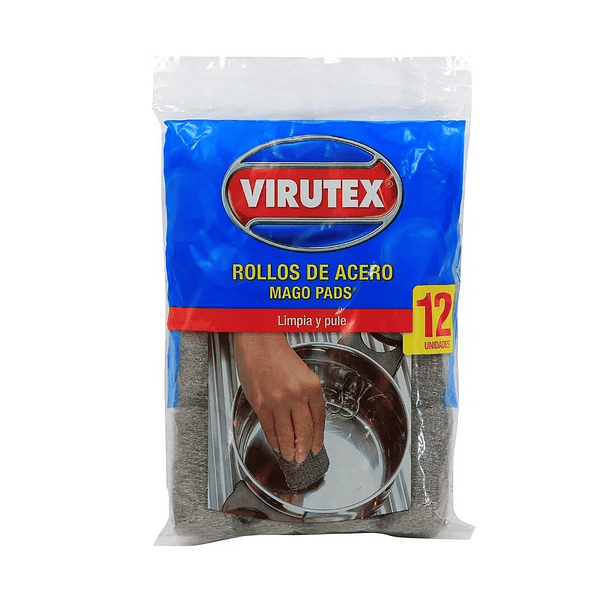 ROLLOS DE ACERO MAGO PADS VIRUTEX PACK 12 UNIDADES 