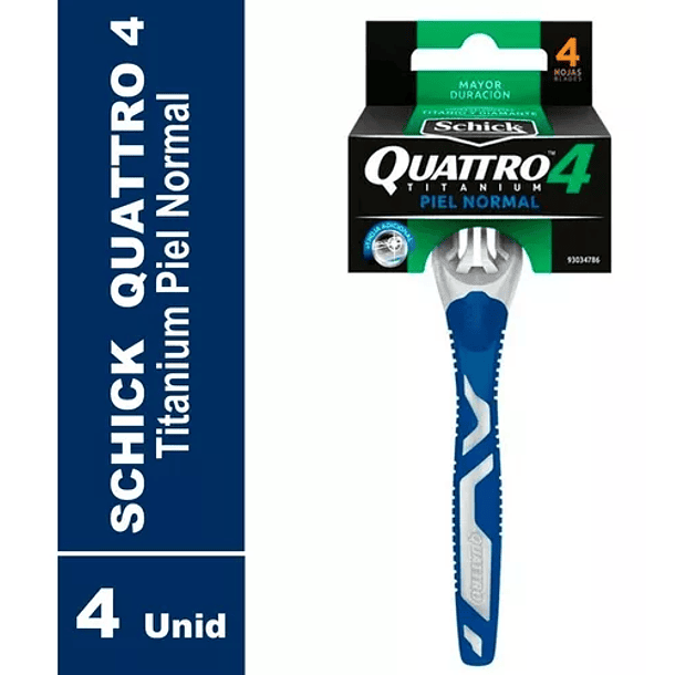 MAQUINA DE AFEITAR SCHICK QUATRO 4 TITANIUM (4 UNIDADES)