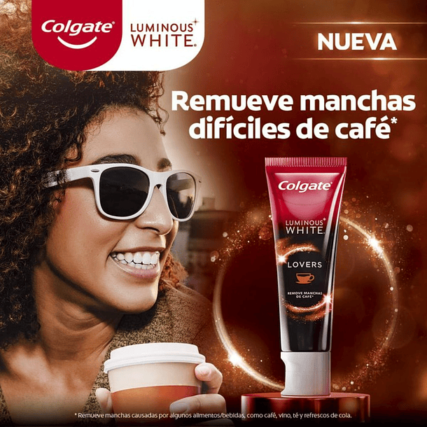 CREMA DENTAL COLGATE LUMINOUS WHITE CAFÉ LOVERS 70 GR 2