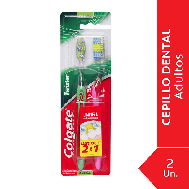 CEPILLO DENTAL COLGATE TWISTER 2X1